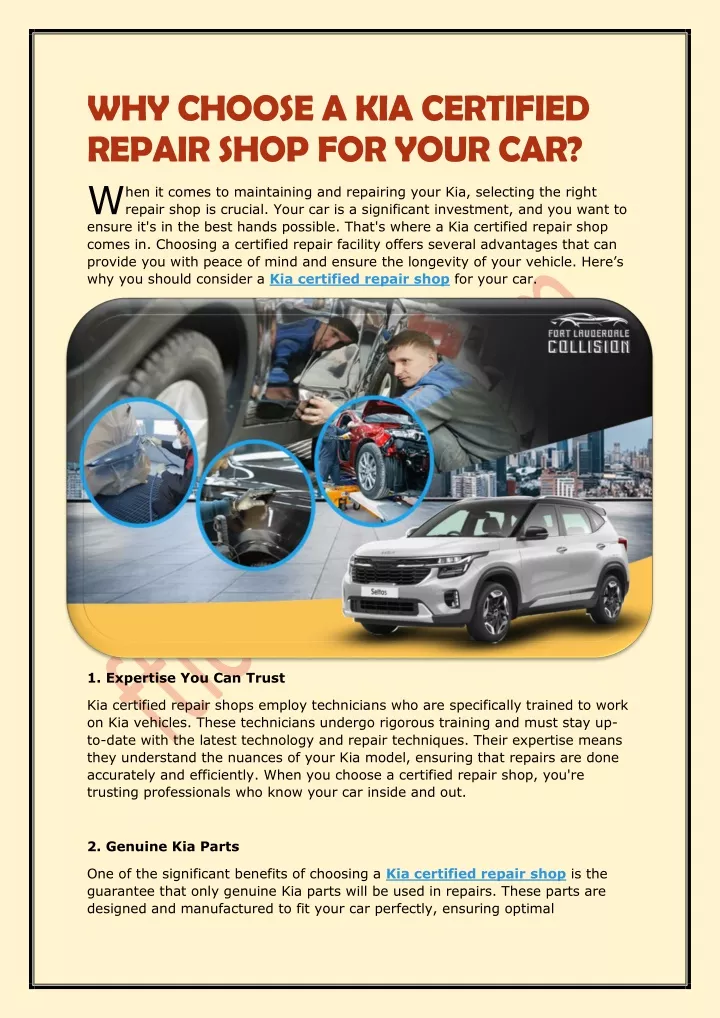 why choose a kia certified repair shop for your