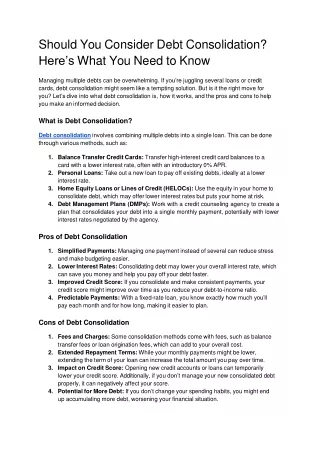 should you consider debt consolidation here s what you need to know