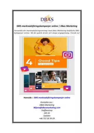 SMS-marknadsföringskampanjer online  Dbas Marketing