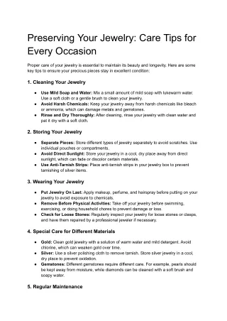 Preserving Your Jewelry_ Care Tips for Every Occasion