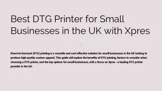 Best DTG Printer for Small Business Uk