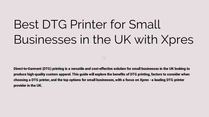 best dtg printer for small businesses