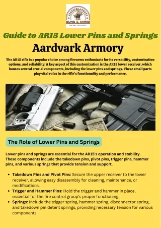 guide to ar15 lower pins and springs aardvark