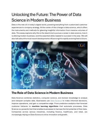 unlocking the future the power of data science