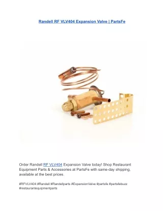 Randell RF VLV404 Expansion Valve | PartsFe