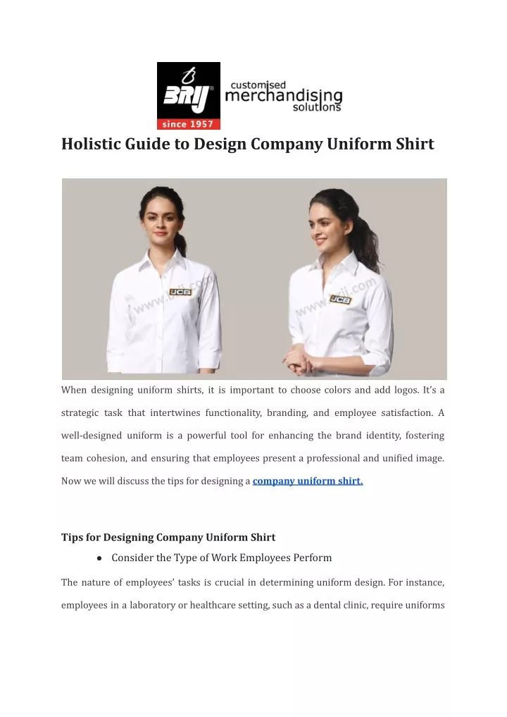 holistic guide to design company uniform shirt