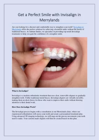 Get a Perfect Smile with Invisalign in Merrylands