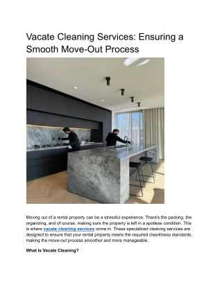 vacate cleaning services ensuring a smooth move