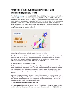 urea s role in reducing nox emissions fuels