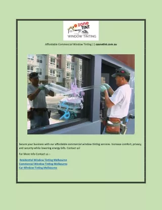 Affordable Commercial Window Tinting