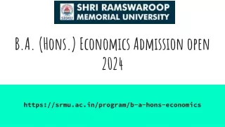 B.A. (Hons.) Economics Admission open 2024