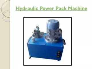 Hydraulic Power Pack Machine