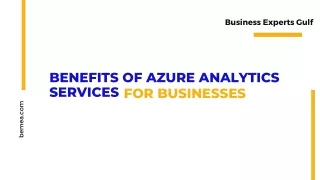 Benefits of Azure Analytics Services for Businesses