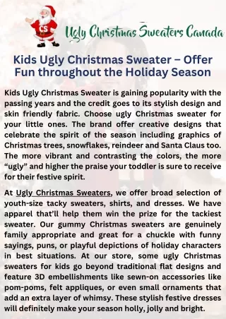 kids ugly christmas sweater offer fun throughout