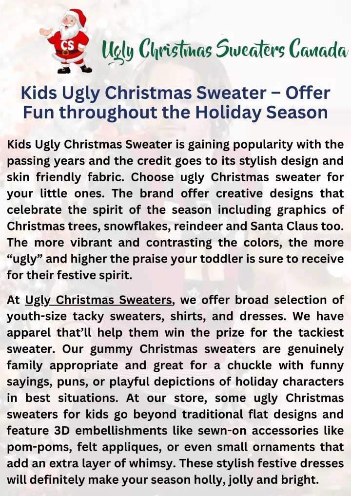 kids ugly christmas sweater offer fun throughout