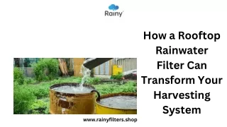 How a Rooftop Rainwater Filter Can Transform Your Harvesting System