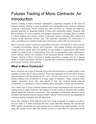 futures trading of micro contracts an introduction