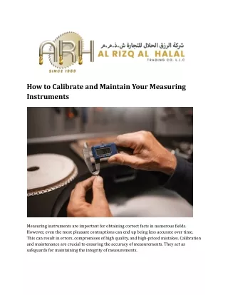 How to Calibrate and Maintain Your Measuring Instruments