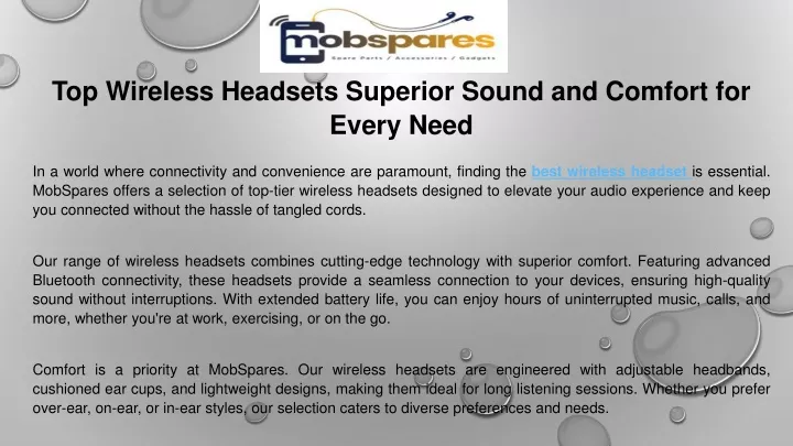 top wireless headsets superior sound and comfort