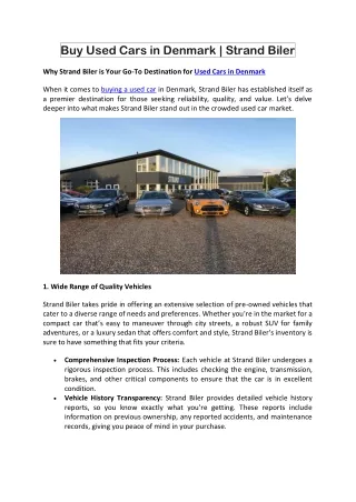 Buy Used Cars in Denmark
