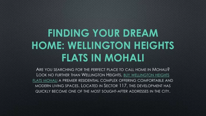 finding your dream home wellington heights flats in mohali