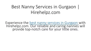 best nanny services in gurgaon hirehelpz com