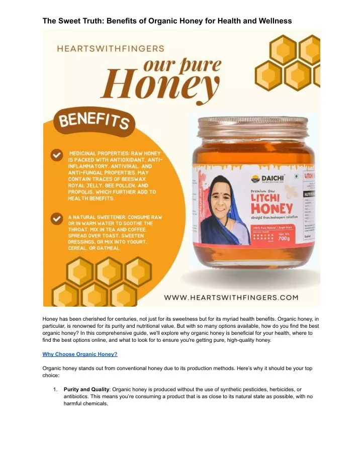 the sweet truth benefits of organic honey