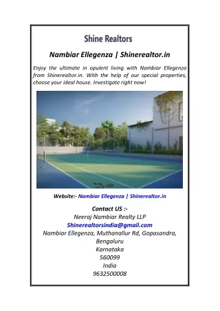 Nambiar Ellegenza | Shinerealtor.in