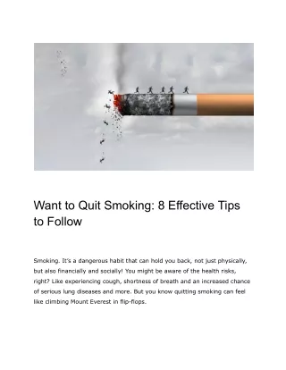 Want to Quit Smoking_ 8 Effective Tips to Follow