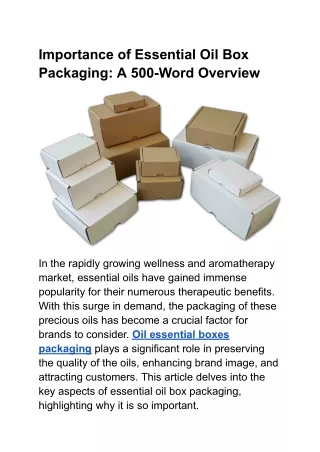 Importance of Essential Oil Box Packaging_ A 500-Word Overview