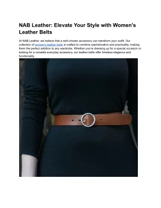 NAB Leather_ Elevate Your Style with Women's Leather Belts