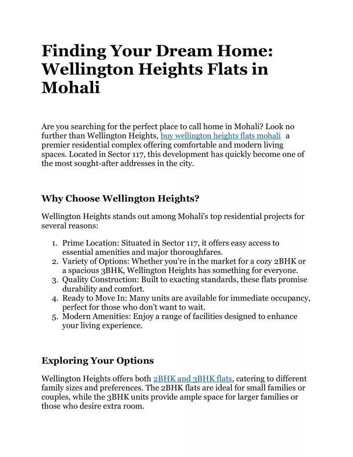 finding your dream home wellington heights flats