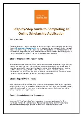 Step-by-Step Guide to Completing an Online Scholarship Application