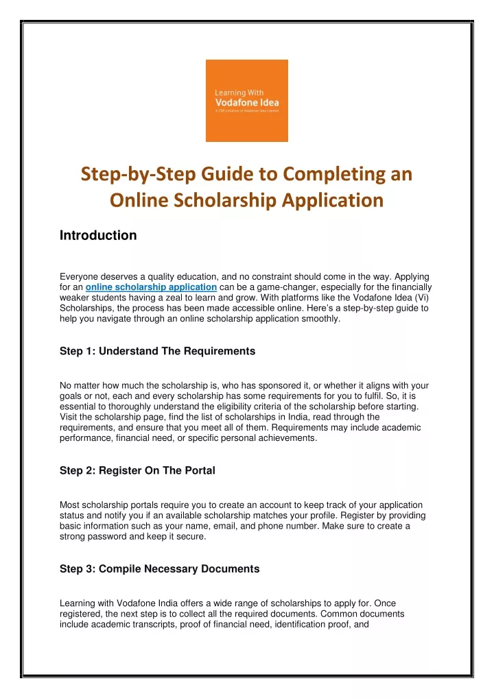 step by step guide to completing an online