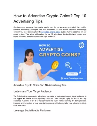 How to Advertise Crypto Coins_ Top 10 Advertising Tips