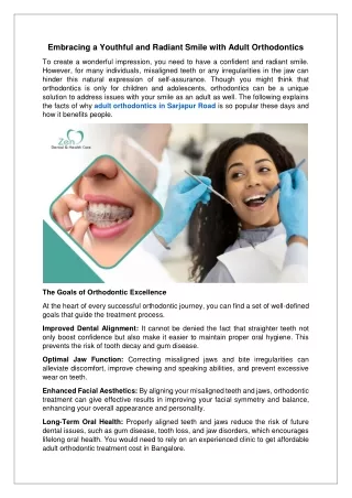 Embracing a Youthful and Radiant Smile with Adult Orthodontics