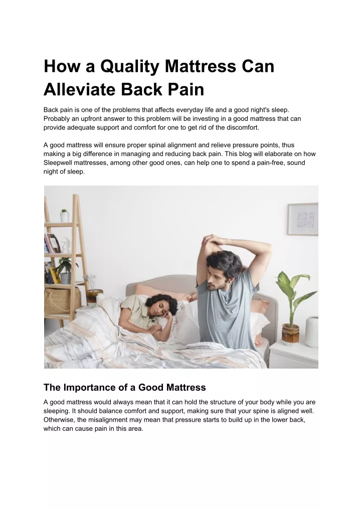 how a quality mattress can alleviate back pain