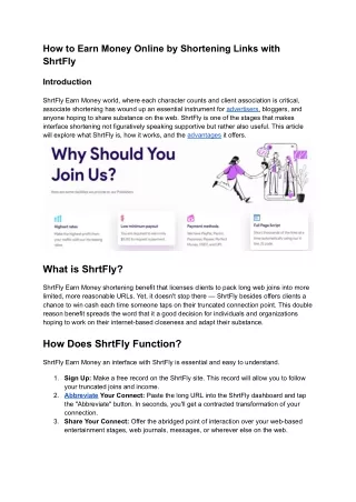 How to Earn Money Online by Shortening Links with ShrtFly