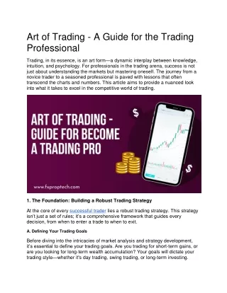 Art of Trading - A Guide for the Trading Professional