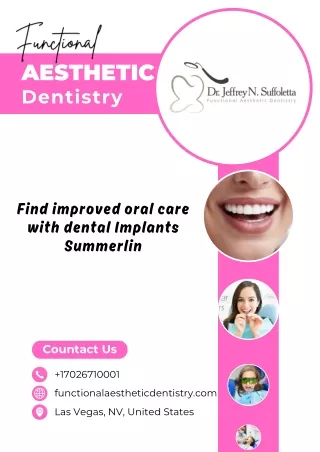 Find improved oral care with dental Implants Summerlin