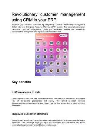 Revolutionary customer management using CRM in your ERP