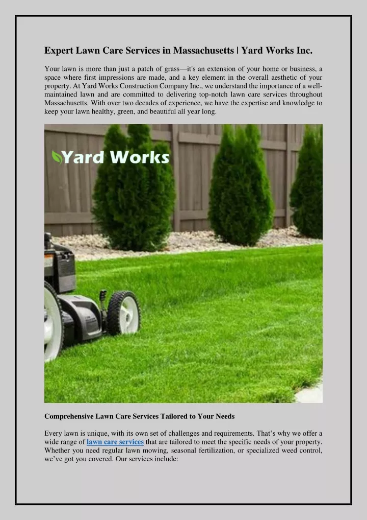 expert lawn care services in massachusetts yard