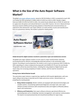 what is the size of the auto repair software