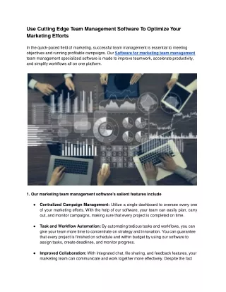 use cutting edge team management software