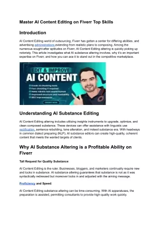 Master AI Content Editing on Fiverr Top Skills