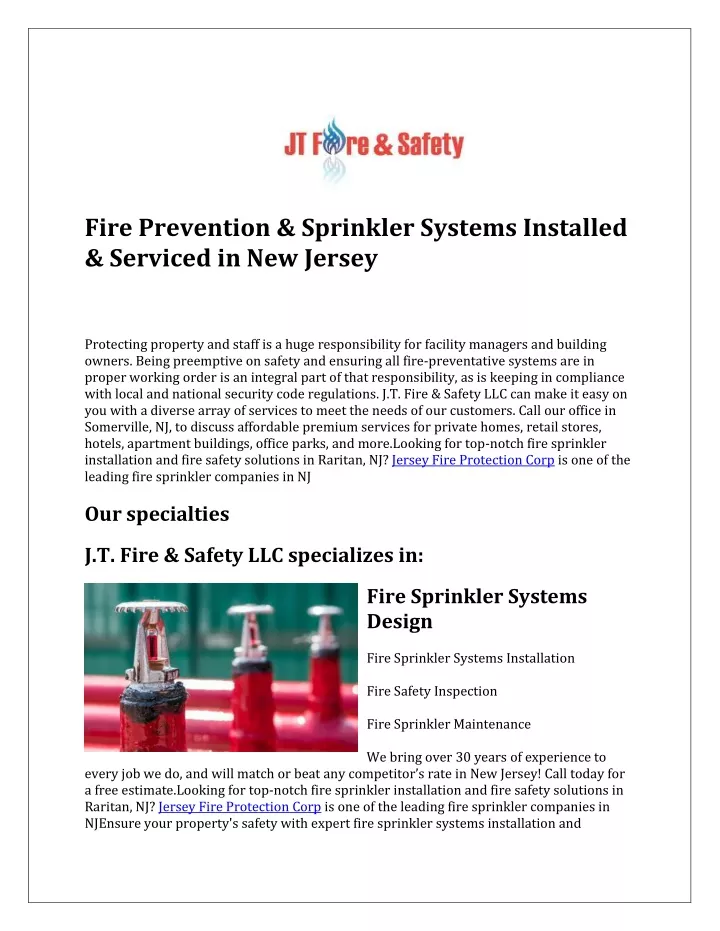 fire prevention sprinkler systems installed