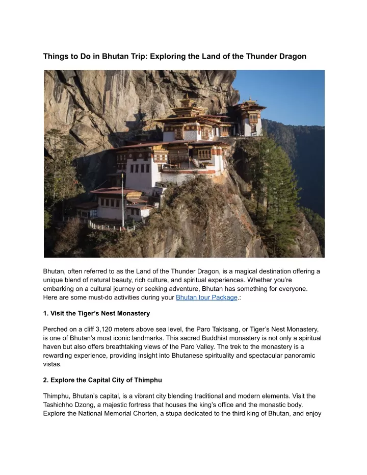 things to do in bhutan trip exploring the land