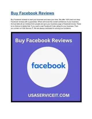 Buy Facebook Reviews | 100% USA | Real Custom Reviews