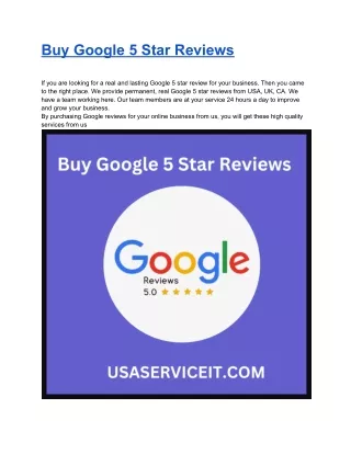 5 Best sites to Buy Google Reviews (5 star & Positive)