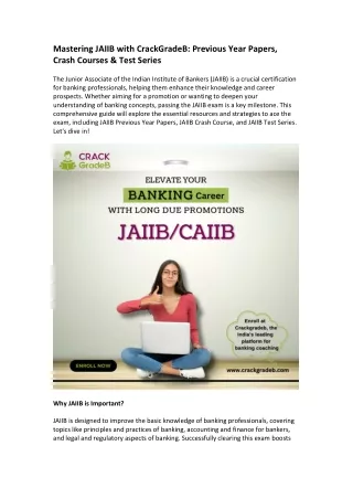 mastering jaiib with crackgradeb previous year